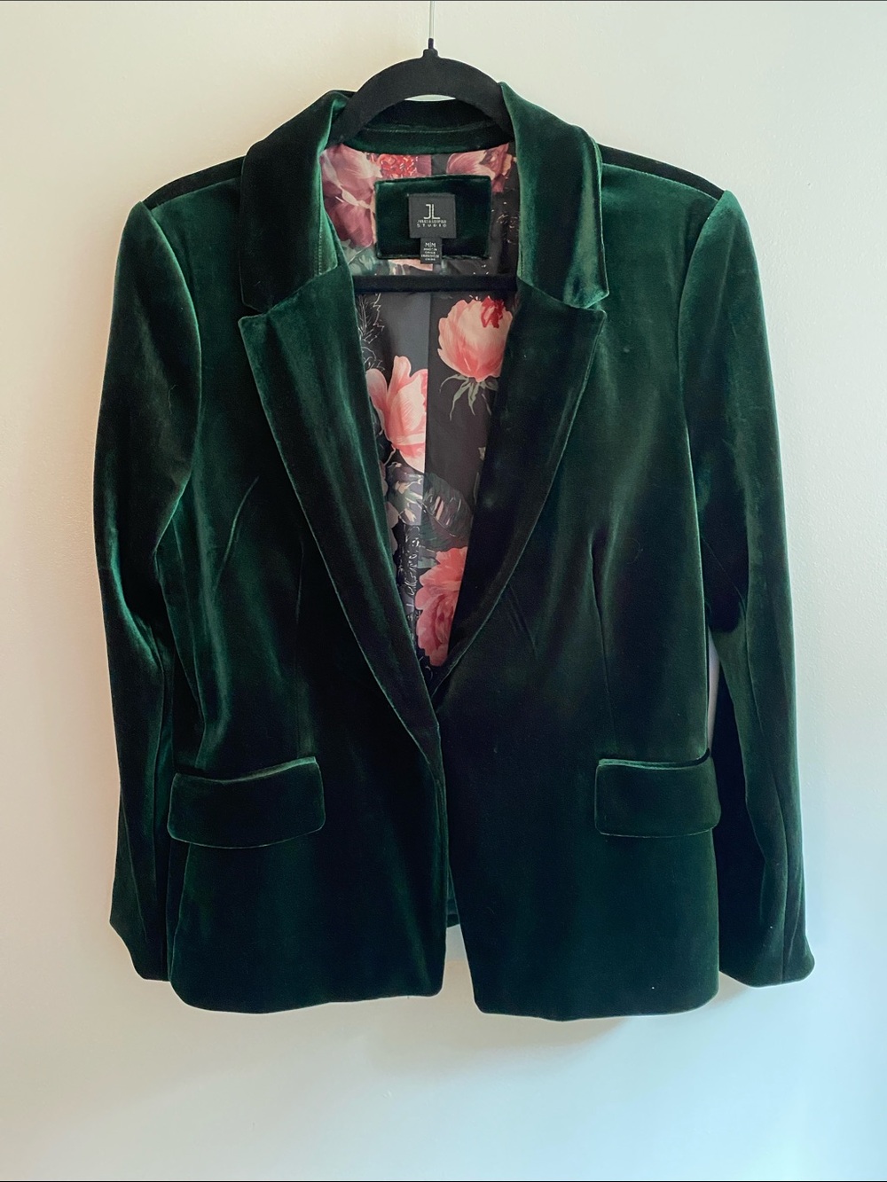 Jules & Leopold Dark Green Lined Velvet Blazer. Size M.